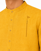 Guru Chinha, Mustard yellow Long-sleeve button-down shirt; Design 35