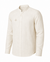Shukra Vriksha, White Long-sleeve button-down shirt; Design 44